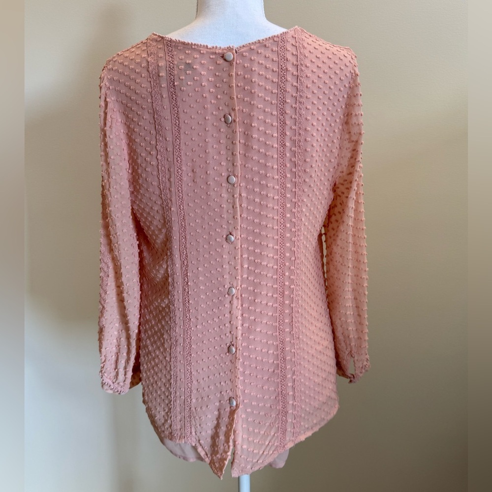 J. Crew Swiss Dot Long sleeve Top Size 8 Romantic Preppy Coquette Career Chic - Picture 8 of 11